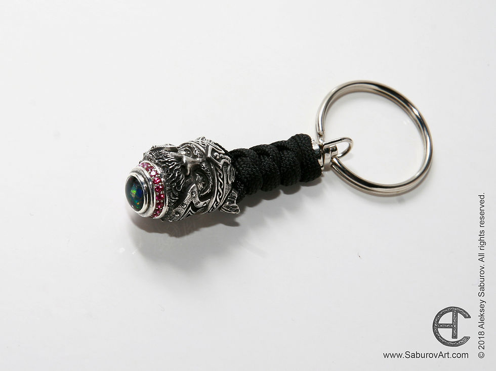 Viking keychain with gemstones