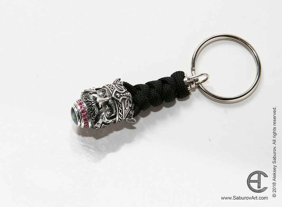 Viking keychain with gemstones