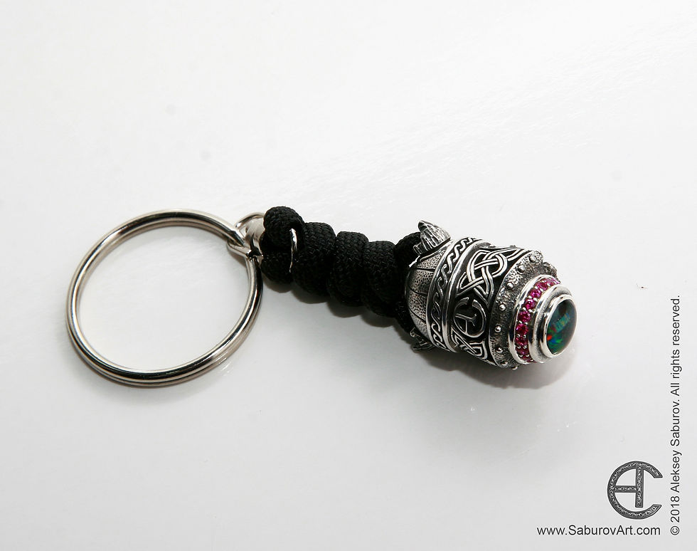 Viking keychain with gemstones
