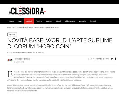 NOVITÀ BASELWORLD: L’ARTE SUBLIME DI CORUM “HOBO COIN”