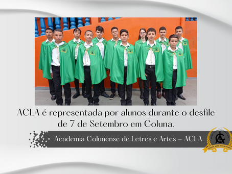 ACLA é representada por alunos durante o desfile de 7 de Setembro em Coluna