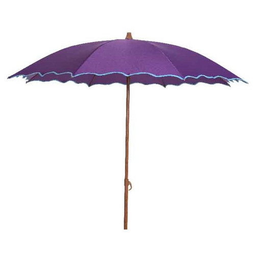 Sonnenschirm mit Wellenrand, 180 cm, lila | hansefuchs