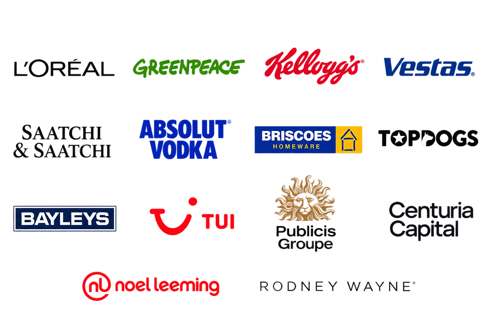 Corporate logo grid including various brand logos