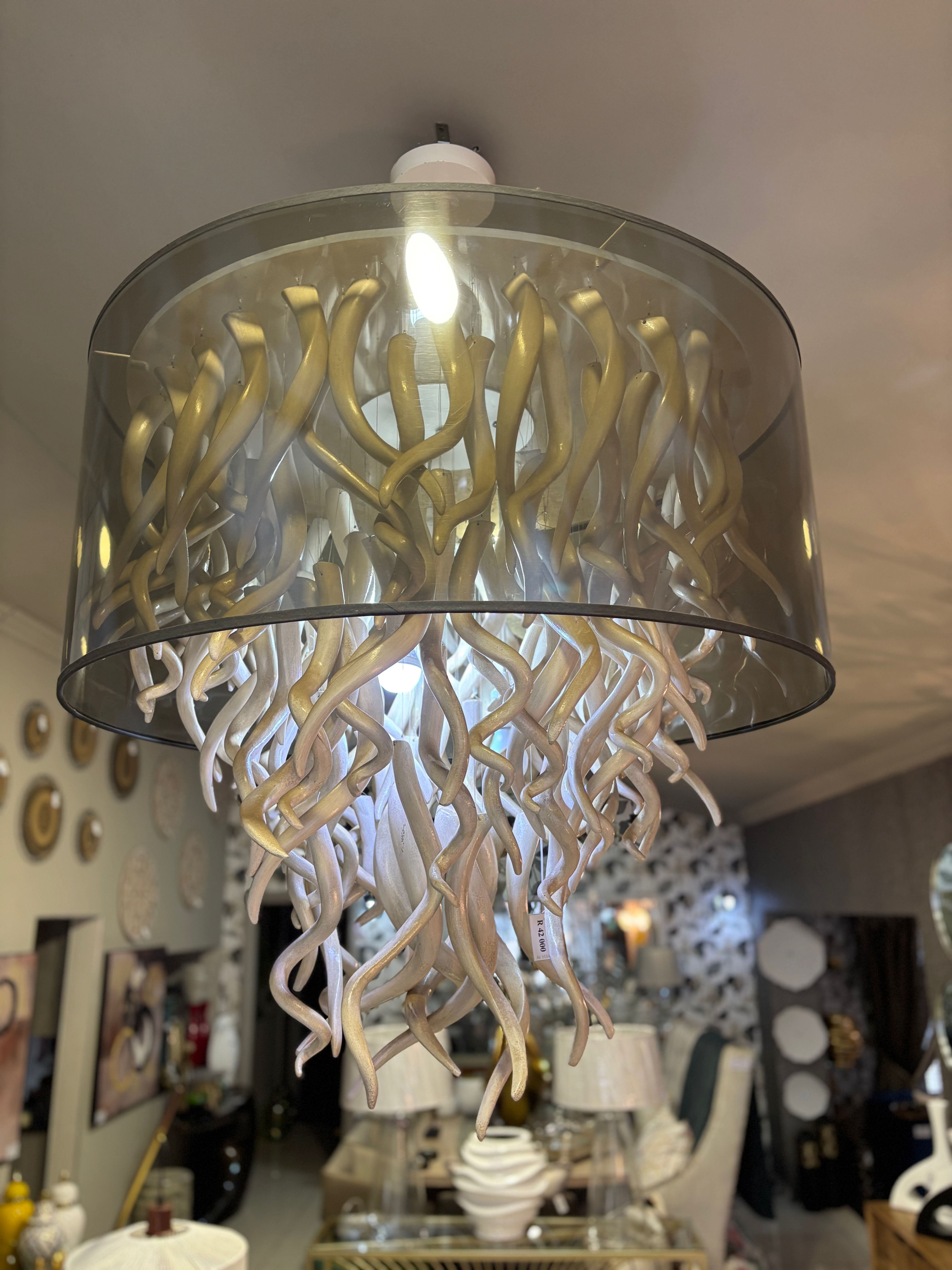 Wooden Horn Chandelier