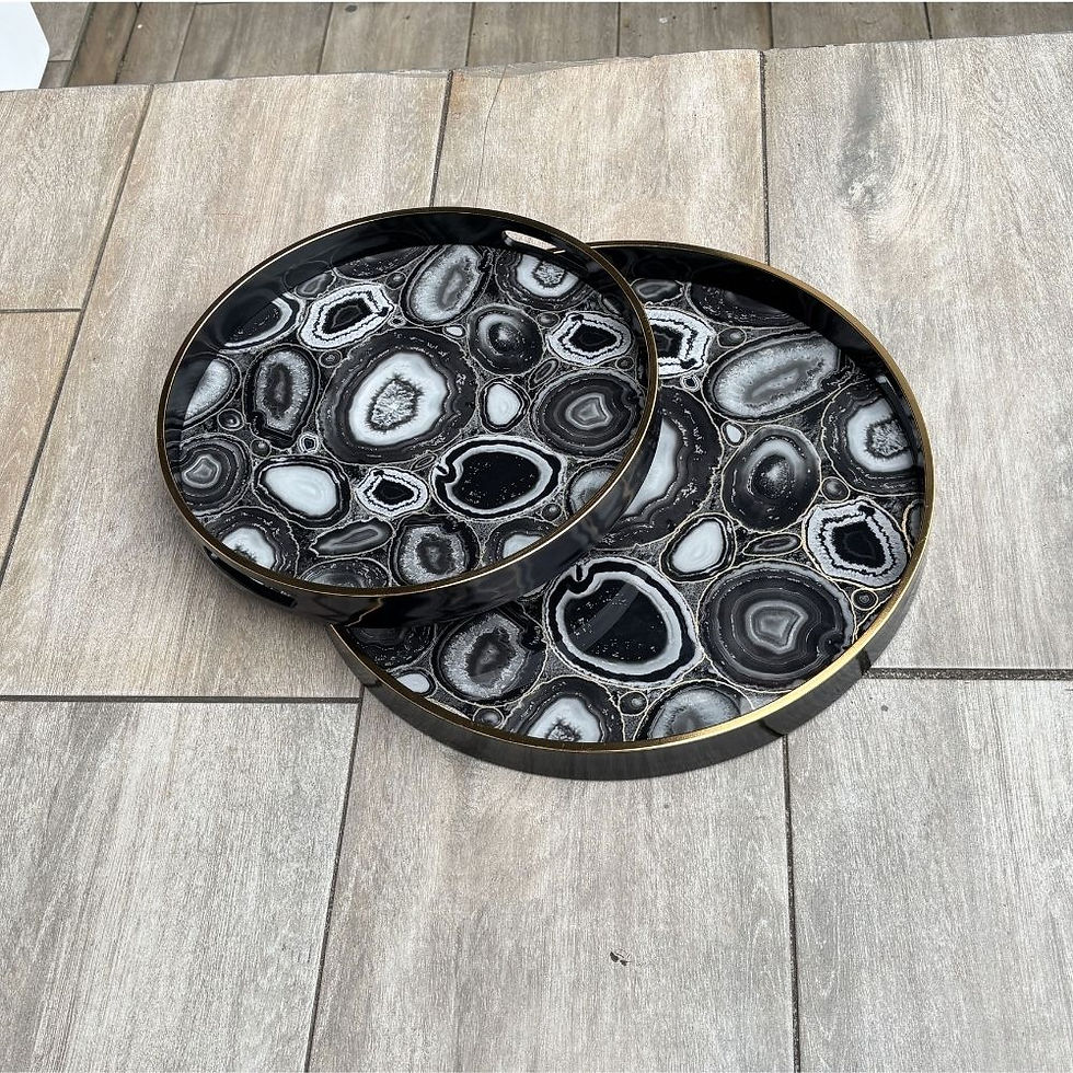Thumbnail: Round Tray Set - Black Agate