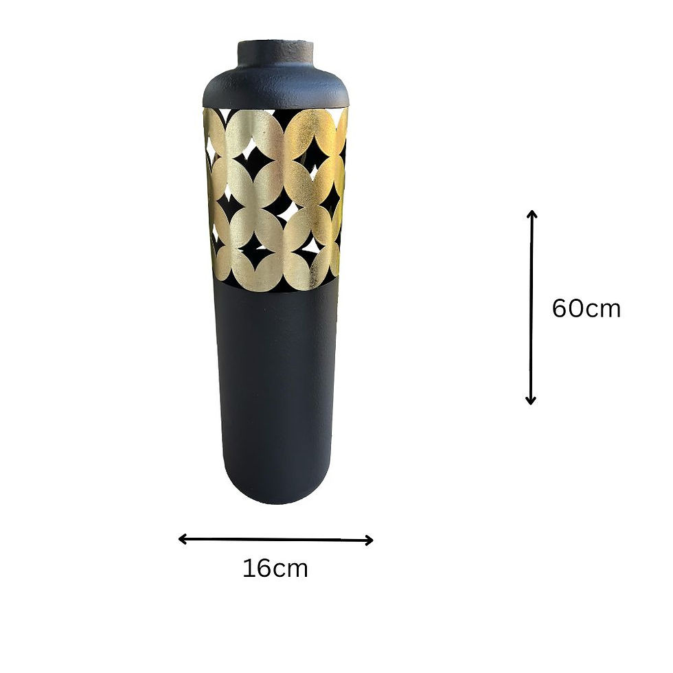 Thumbnail: Metal Vase - Black & Gold