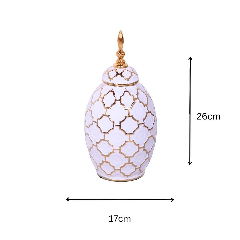 Thumbnail: White and Gold Ceramic Jar