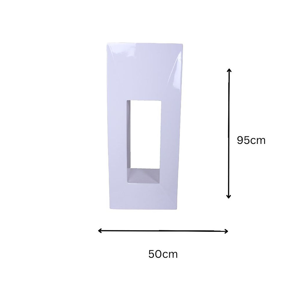 Thumbnail: White Gloss Square Fibreglass Pot with Hole