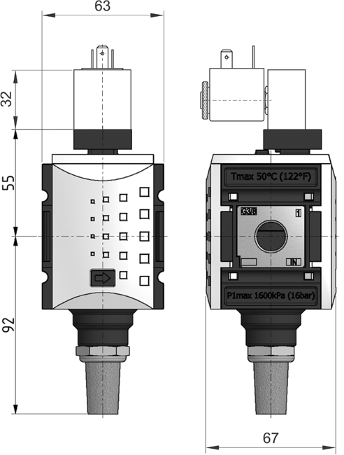 Thumbnail: SCR 4K-E Quick discharge valve G1/2", electric control - NPT threads US16.330.3