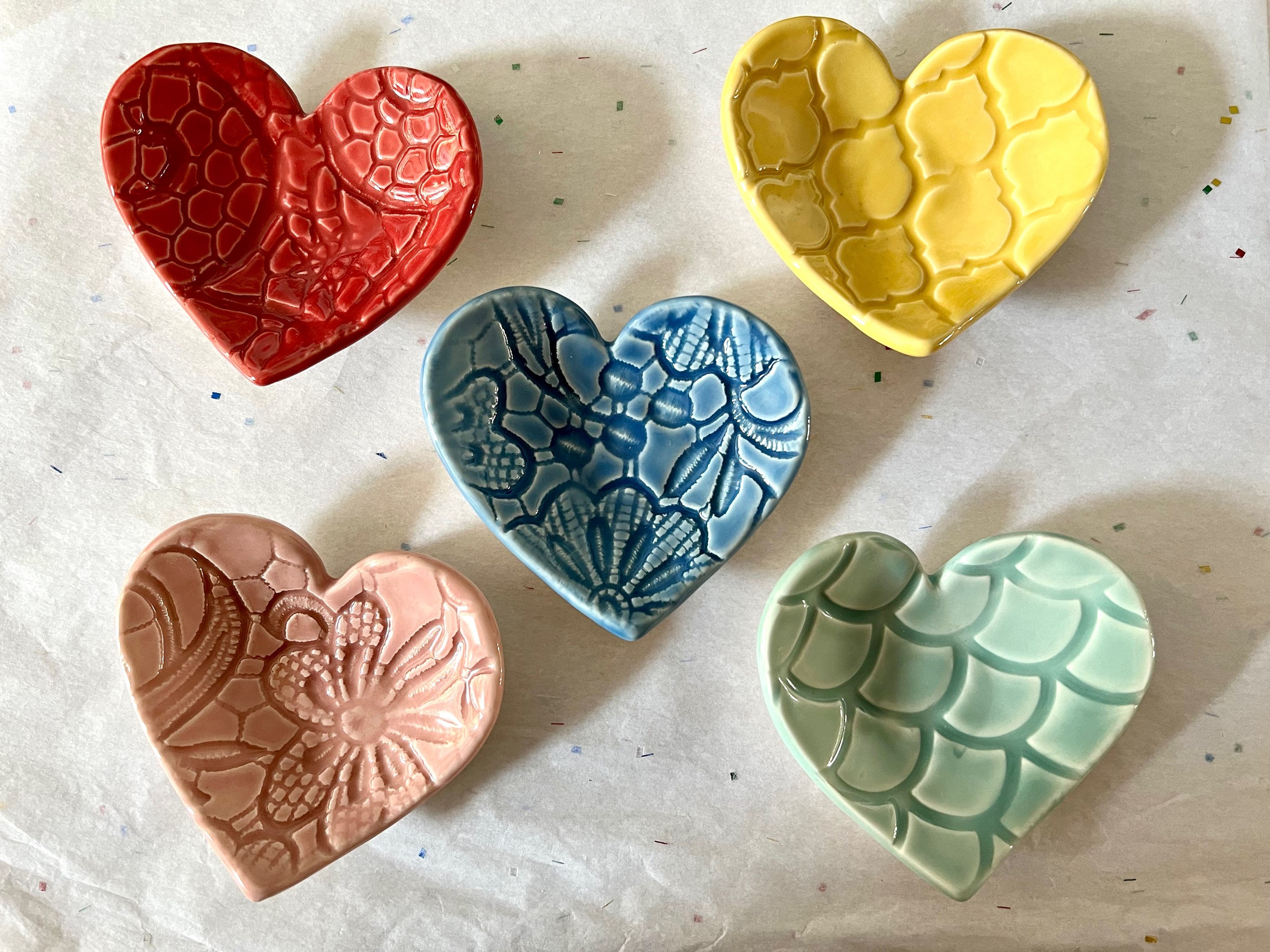 White Stoneware Heart Dish