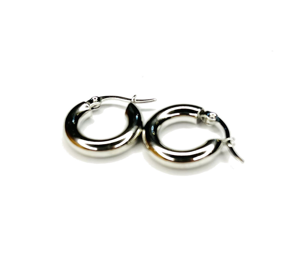 Silver Stainless Steel Hoop Earrings