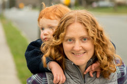 Sammy on Mommy's shoulders