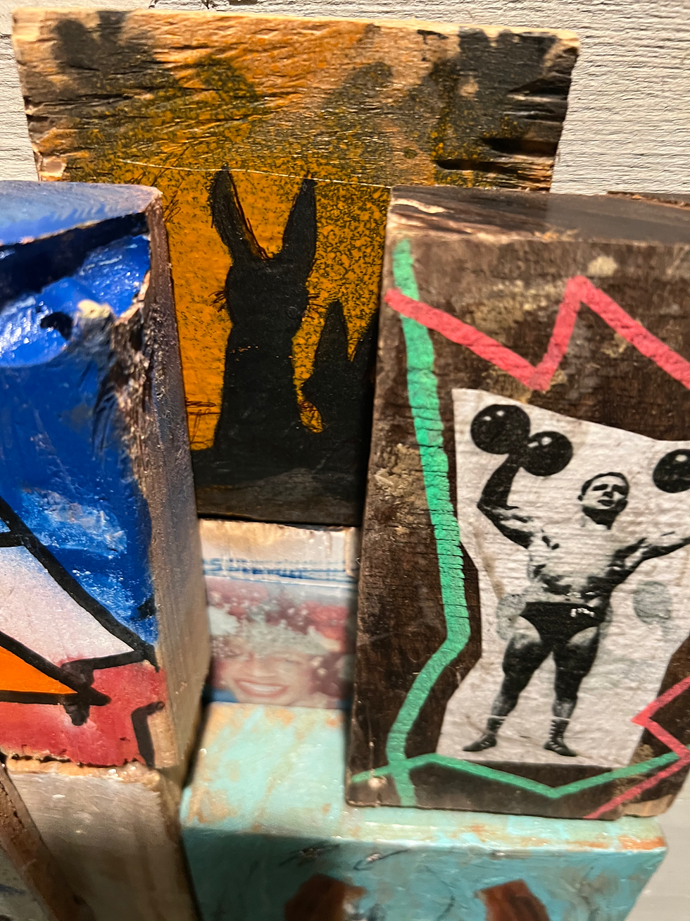 Thumbnail: We Are Fire - 10.5” x 12” - Reclaimed Wood Assemblage