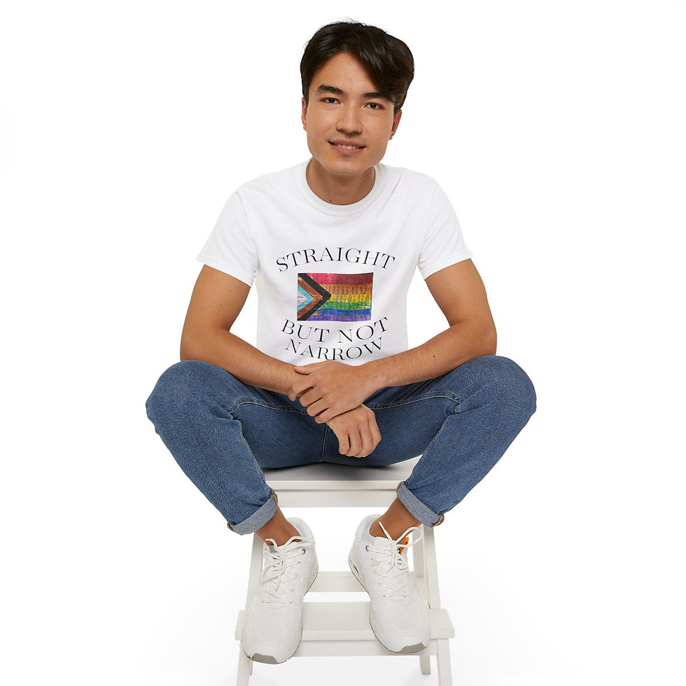 Thumbnail: "Straight But Not Narrow" LGBTQIA+ Ally Unisex Ultra Cotton Tee