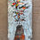 Thumbnail: Grey Blue Orange  - 10"x 20" Mixed Media