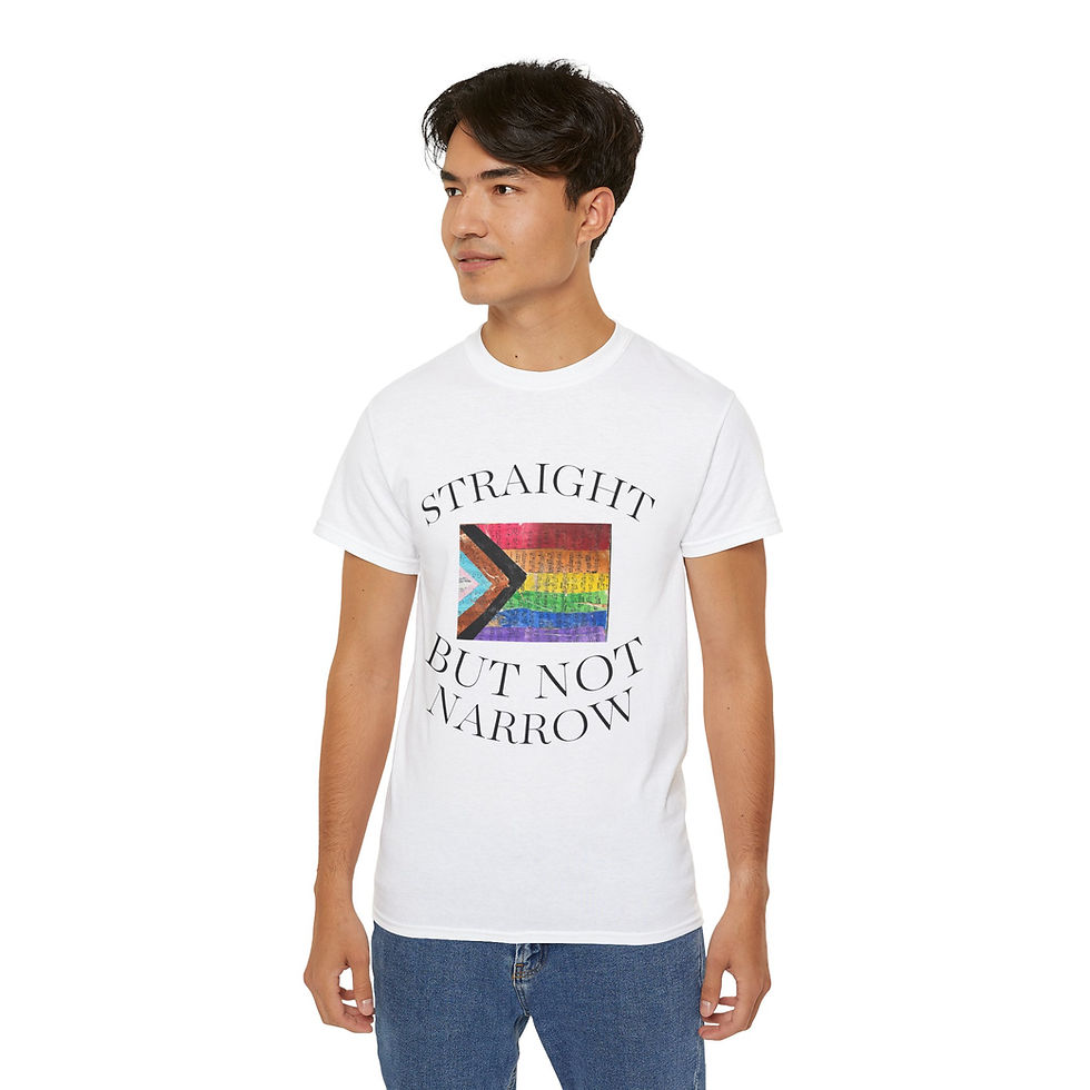 Thumbnail: "Straight But Not Narrow" LGBTQIA+ Ally Unisex Ultra Cotton Tee