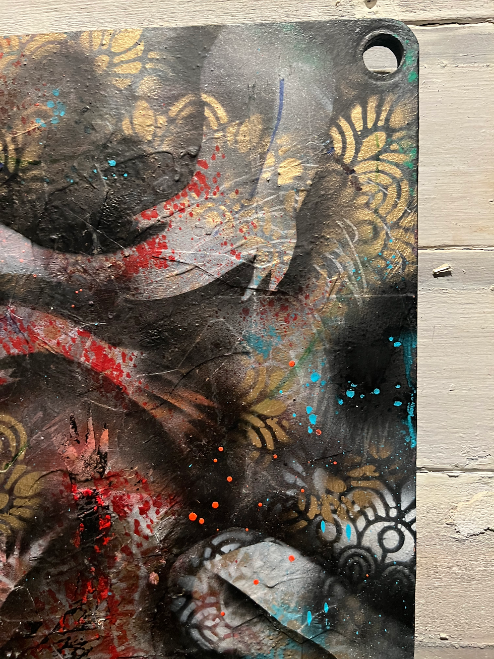 Thumbnail: Koi Summer 15” x 24”  Art On Reclaimed Wood 