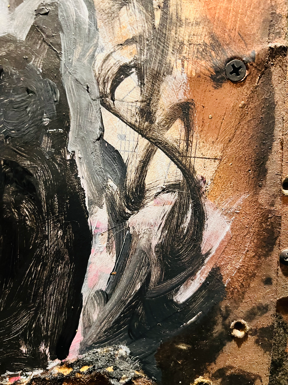 Thumbnail: Wish You Were Here - 13"x16" Mixed Media on Wood