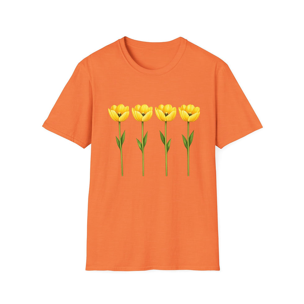 Thumbnail: Yellow Tulip Row T-Shirt | Floral Spring Botanical Tee