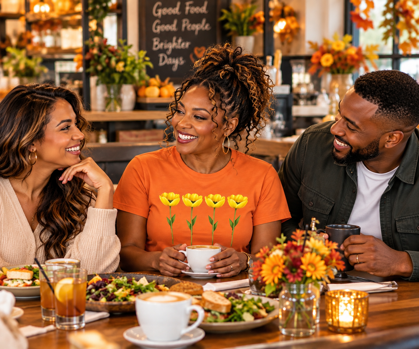 Yellow Tulip Row T-Shirt | Floral Spring Botanical Tee