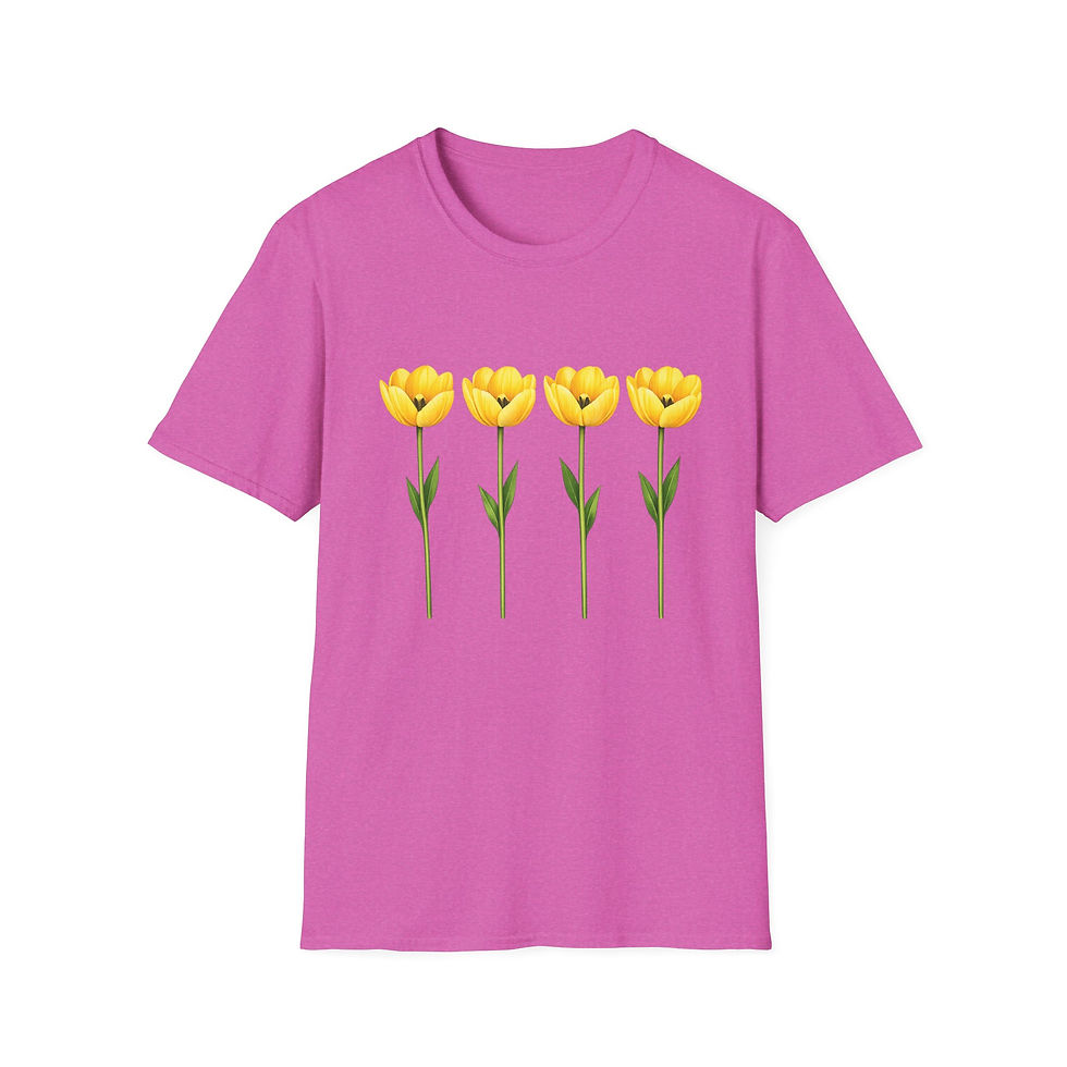 Thumbnail: Yellow Tulip Row T-Shirt | Floral Spring Botanical Tee