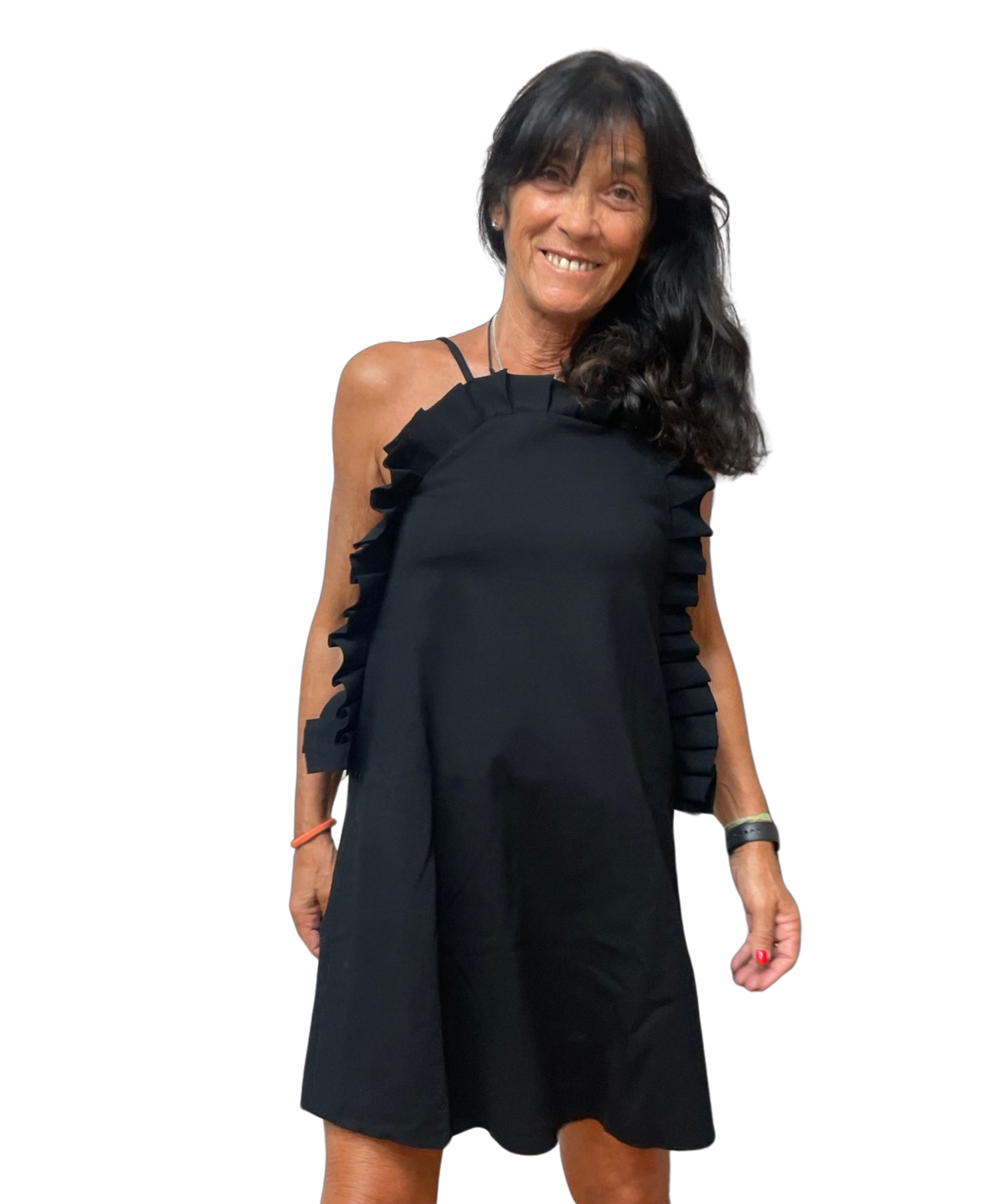 Vestido Curto Folho Lateral