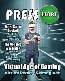 Press Start magazine title page design 