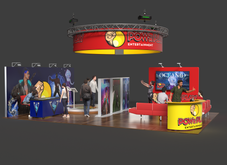 Power Play trade show bird eye 3D render