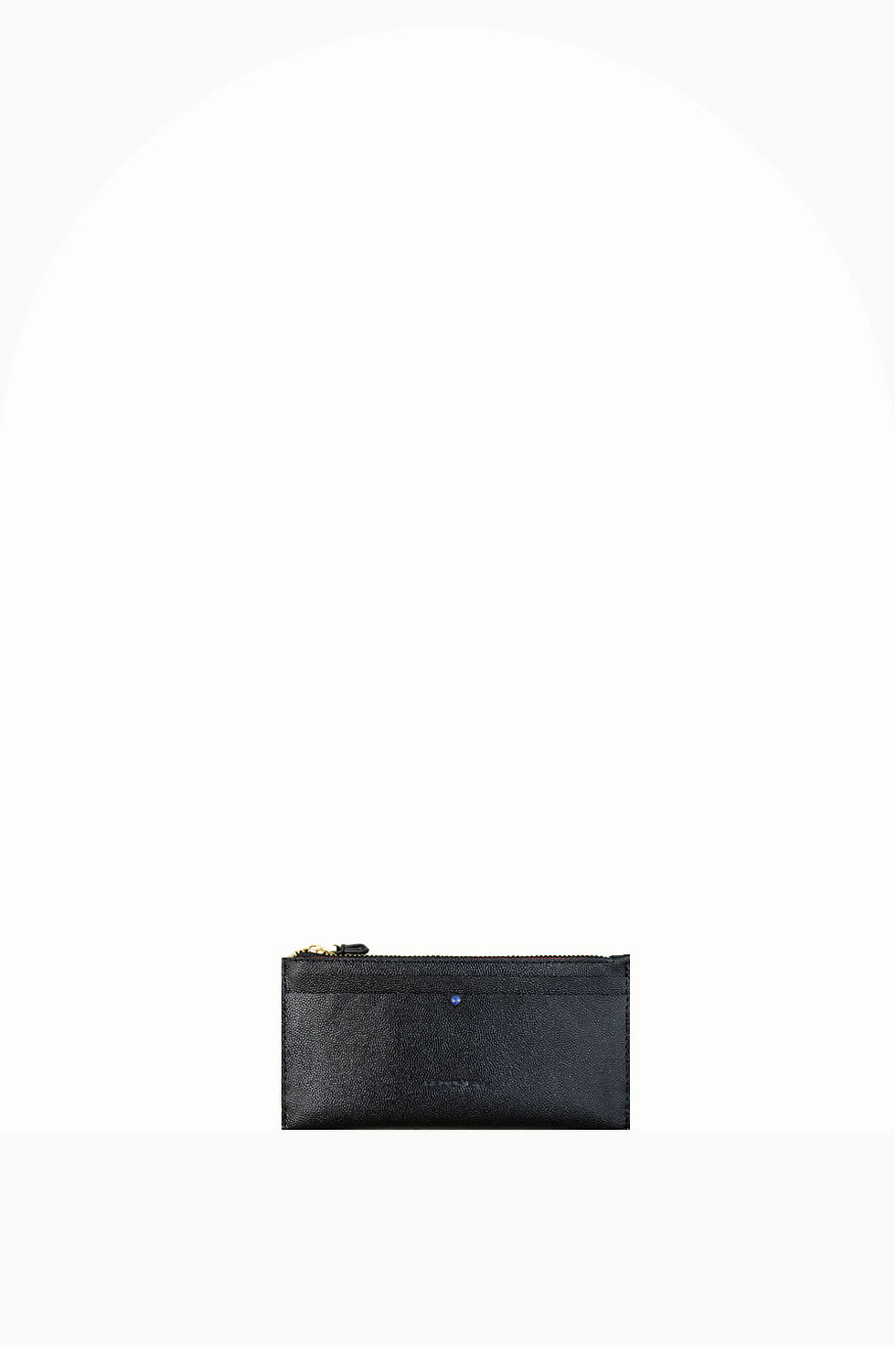 Wallet "V" embossed shiny leather with lapis lazuli
