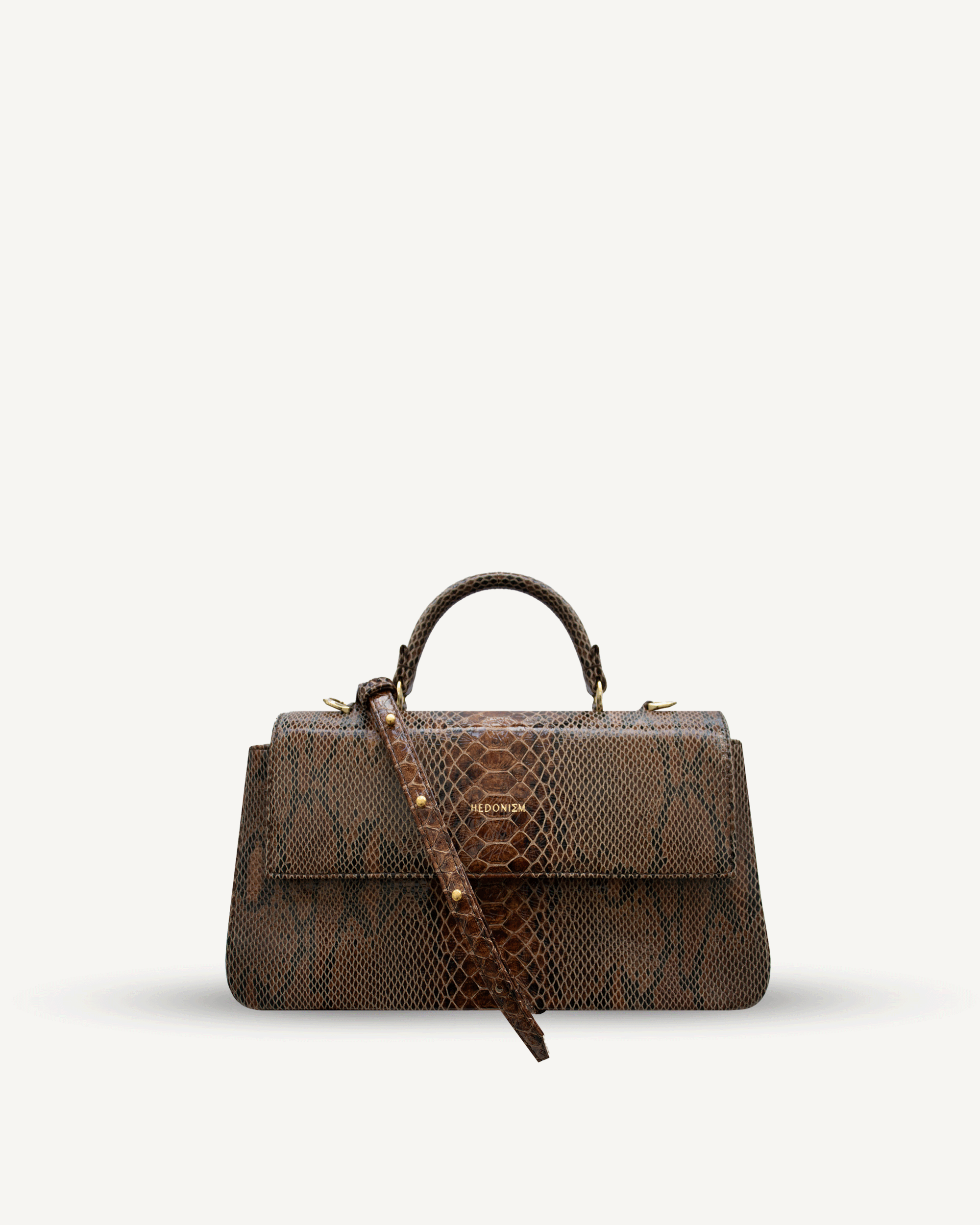"Audrey" torebka z rączką, skóra tłoczona na wzór węża
