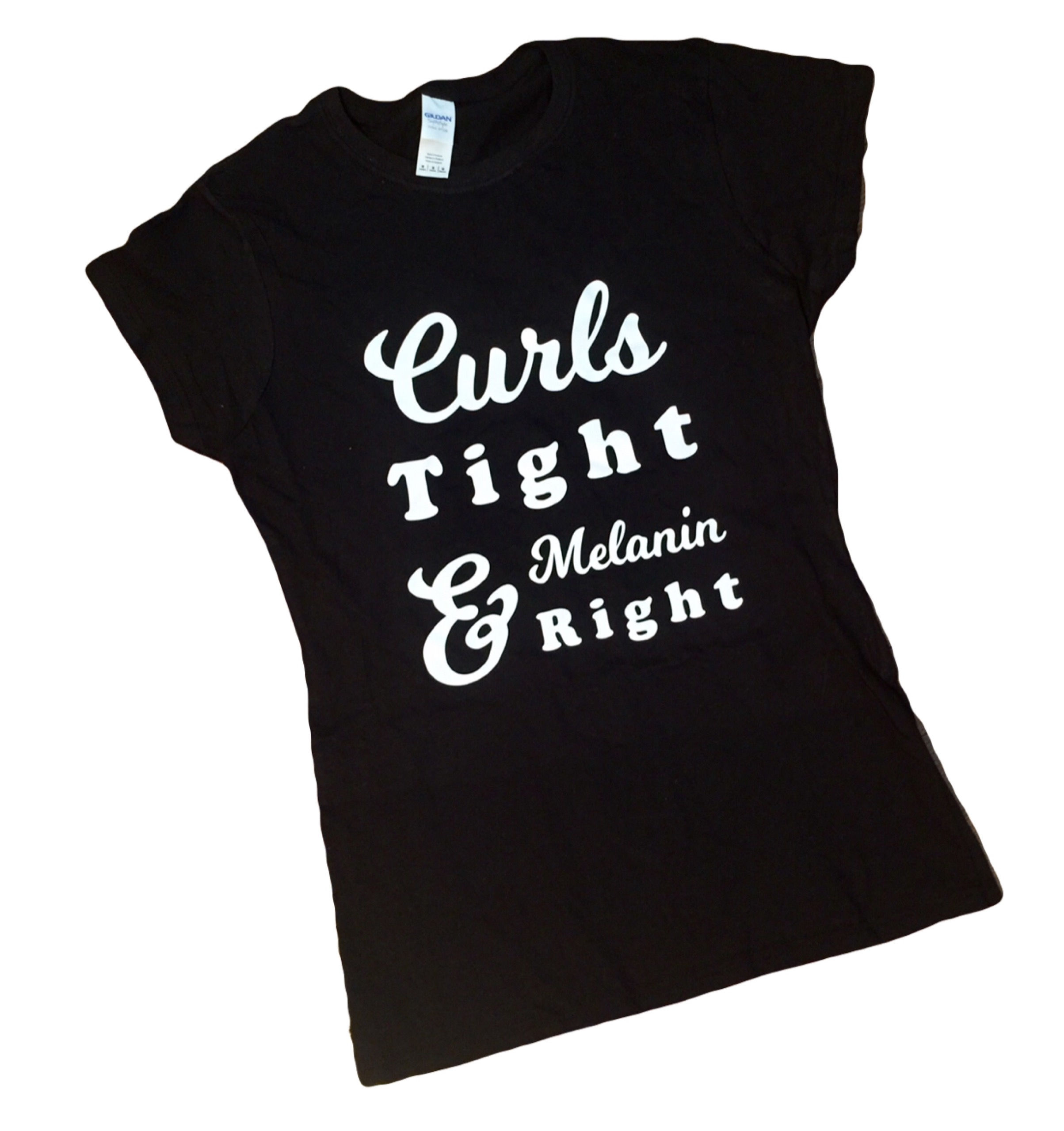 Curls tight and melanin right short sleeve shirt