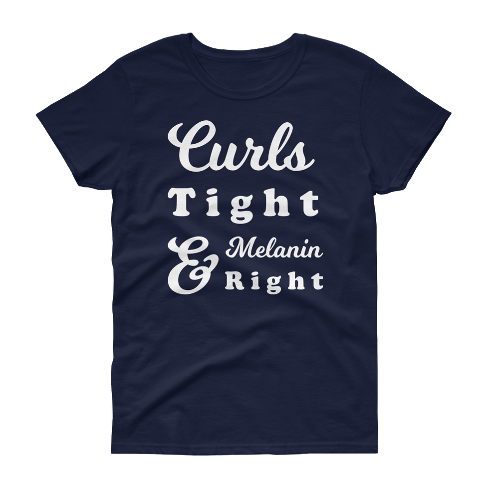 Thumbnail: Curls tight and melanin right short sleeve shirt