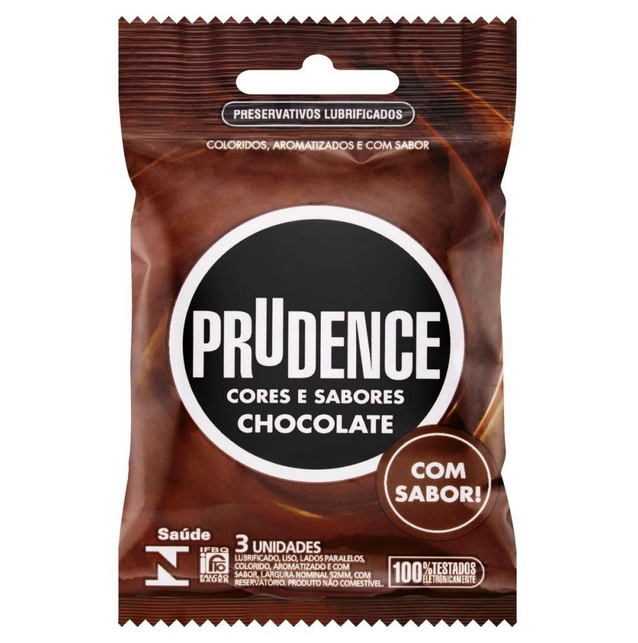 Preservativo Prudence Cores e Sabores Chocolate com 3 Unidades