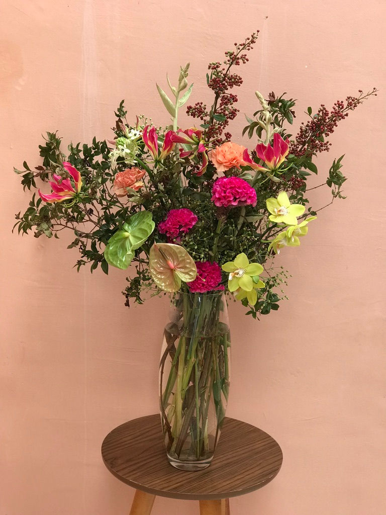 Miniatura: Arranjo floral no vidro G alto