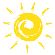 logo soleil, matériel randonnée été