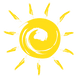 logo soleil, matériel randonnée été