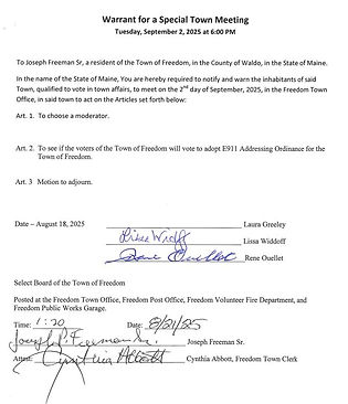 Warrant for town meeting 8-25.JPG