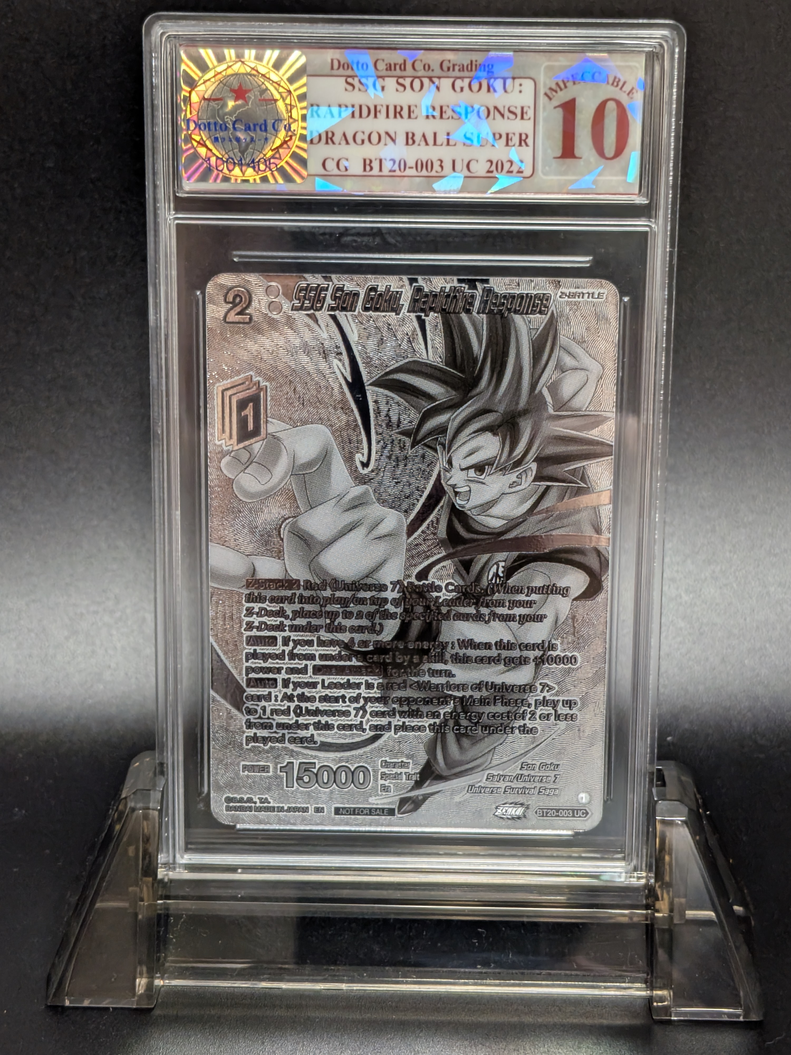 Super Saiyan God Son Goku: Rapid Fire Response — front