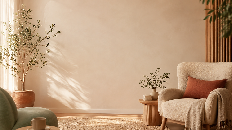 Warm, inviting therapy space representing online counseling for individuals and couples in Georgia