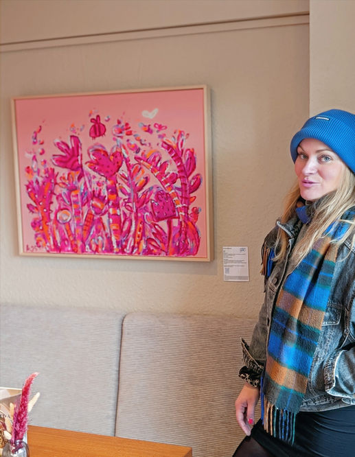 pink Art, rosanes Kunstwerk Marburg, Künstlerin Marburg, Acrylgemälde