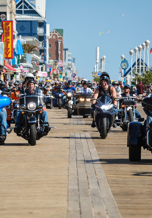 Motorcycle parade during an Ocean City Bike Week event