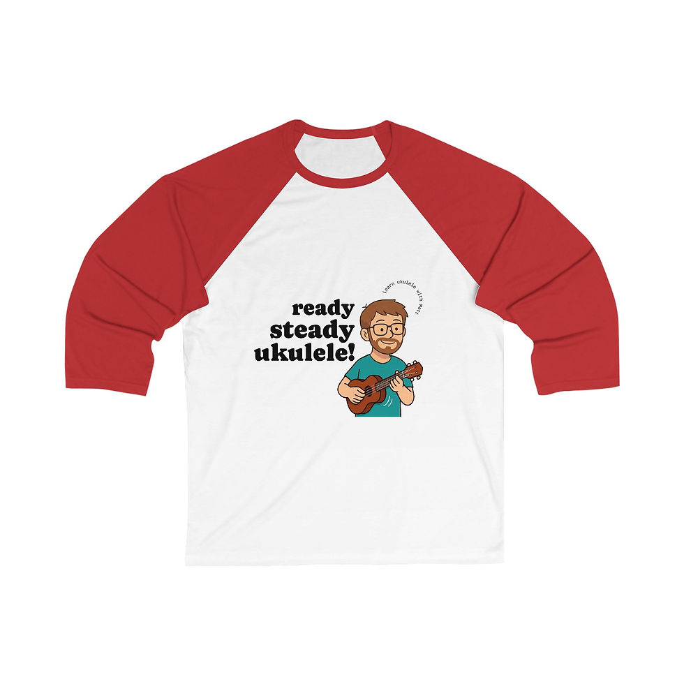 Thumbnail: Baseball Tee - "Ready Steady Ukulele!" Graphic Raglan