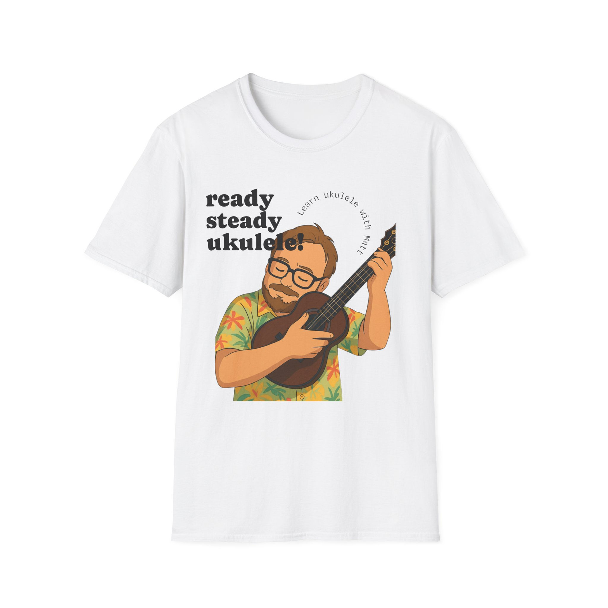 Ready Steady Ukulele Unisex T-Shirt - Fun Tropical Music Vibe