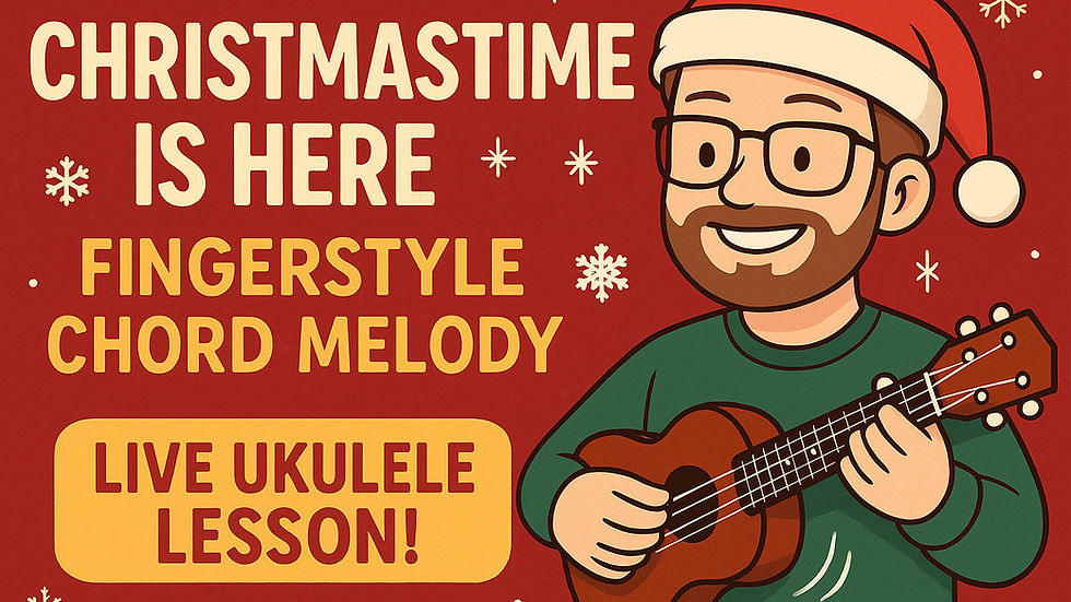 Christmastime Is Here – Fingerstyle Chord Melody (Live Ukulele Lesson!)