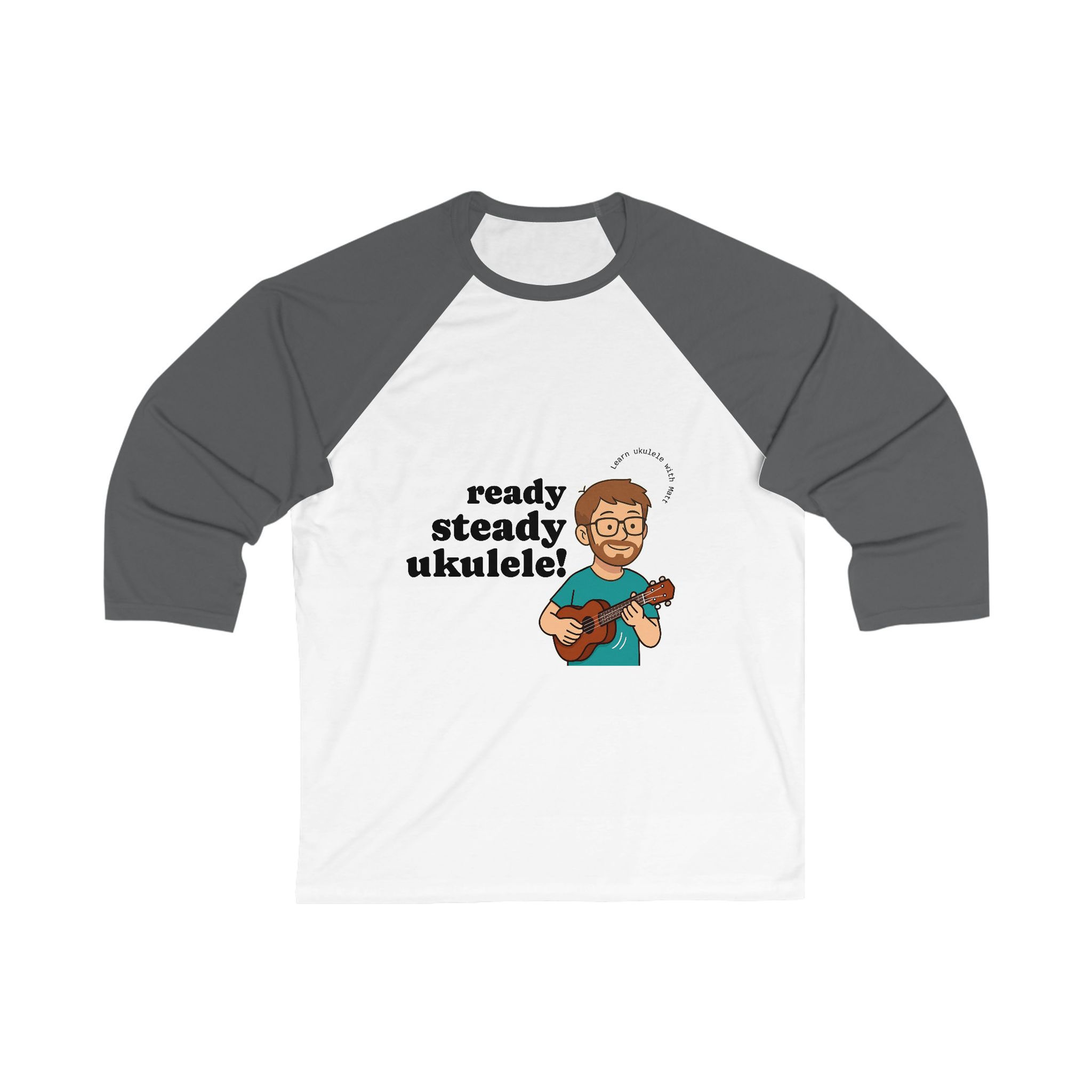 Baseball Tee - "Ready Steady Ukulele!" Graphic Raglan