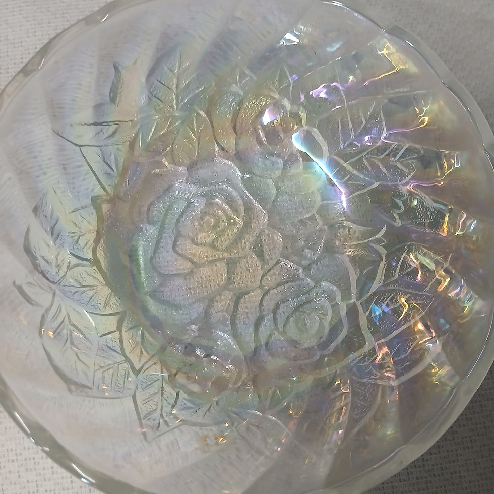 Thumbnail: Antique Trinkets Roses carnival glass dish