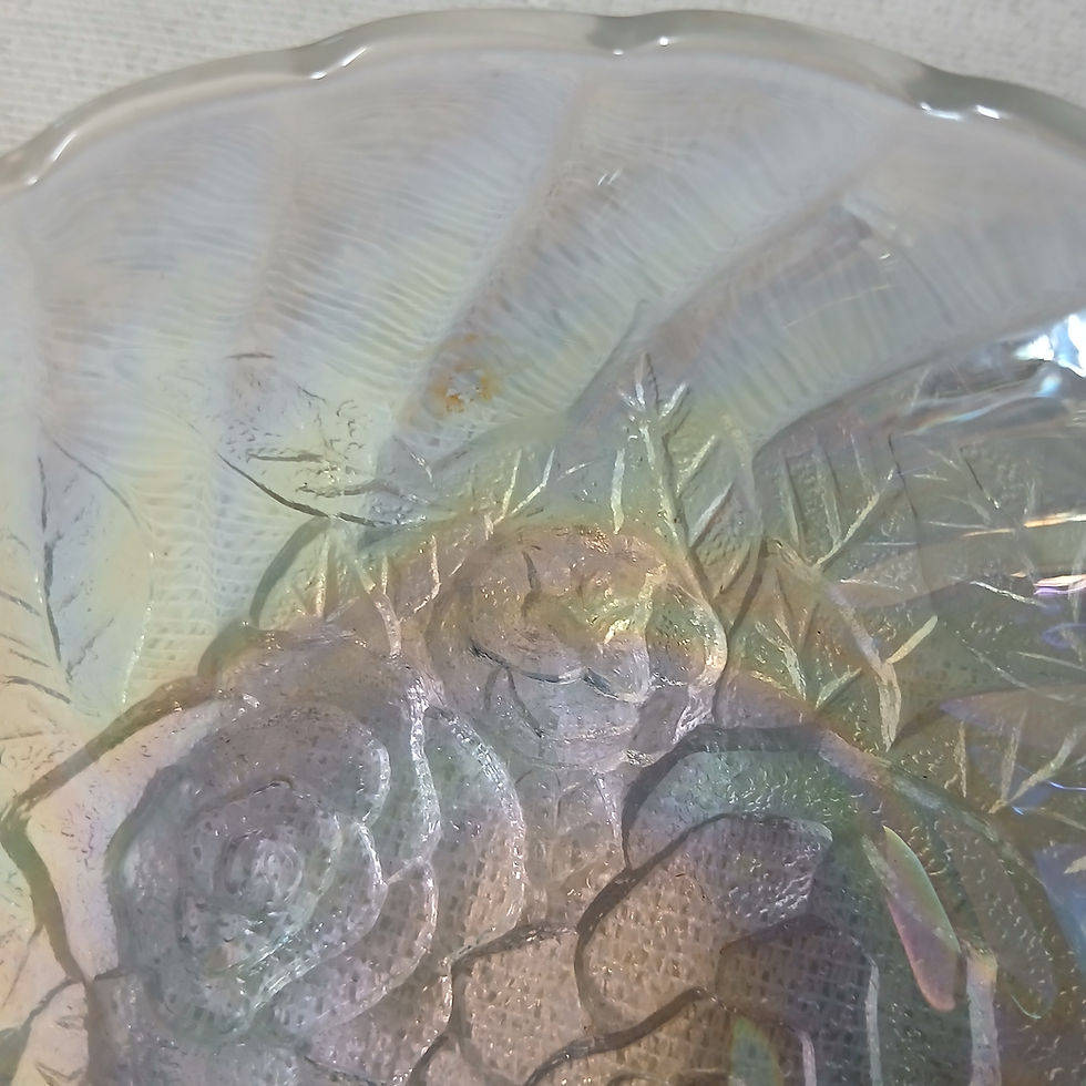 Thumbnail: Antique Trinkets Roses carnival glass dish