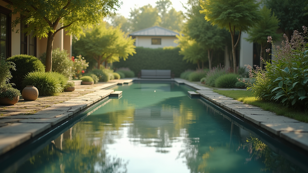 Eye-level view of a tranquil outdoor garden space for reflection