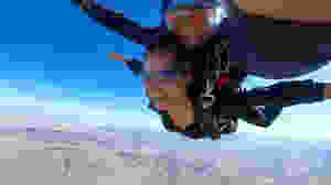 first time tandem skydiver above Skydive Hollister