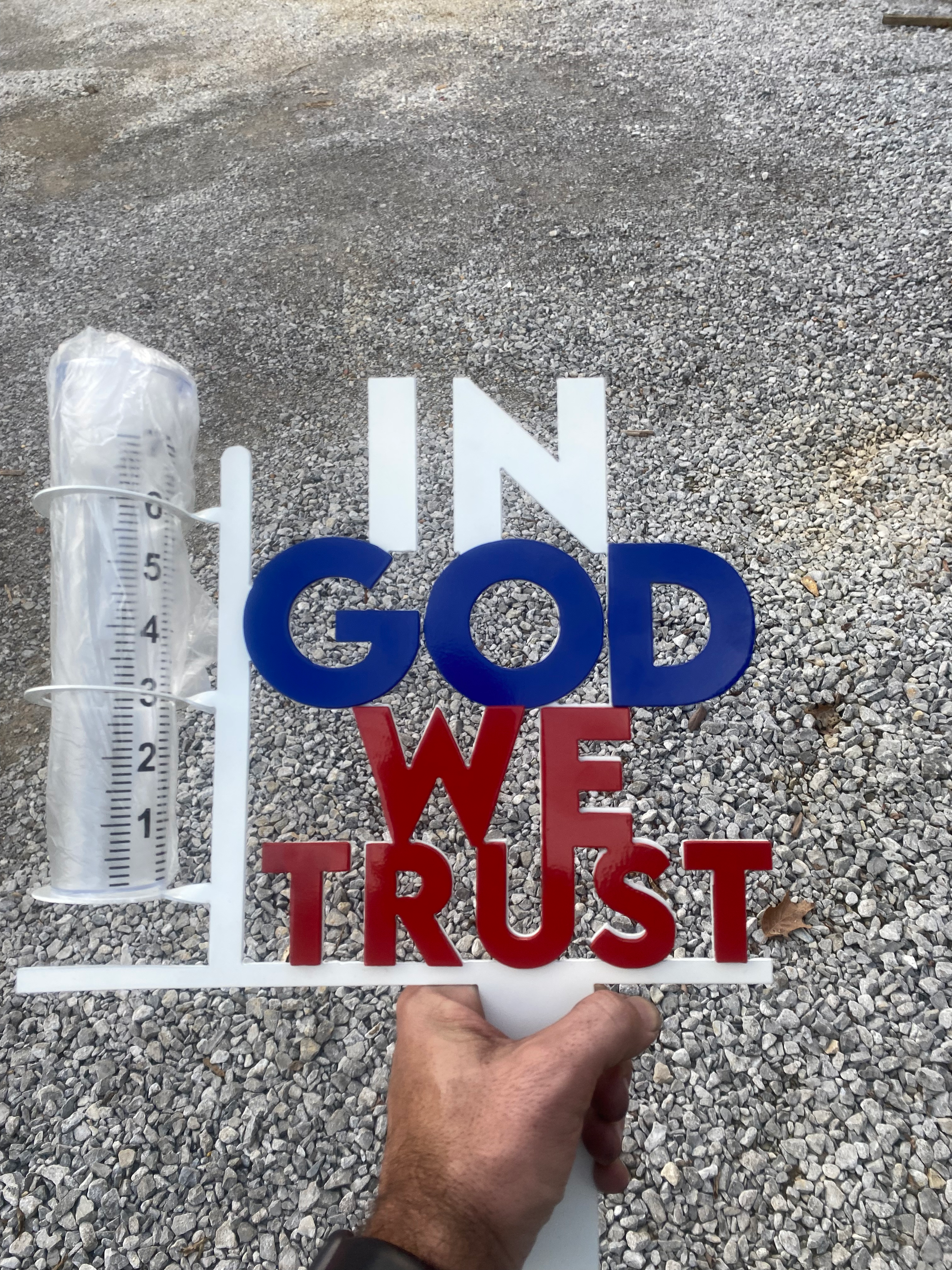 In God We Trust Rain Gauge
